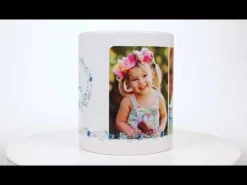 Floral Initial Ceramic Personalized Photo Mug