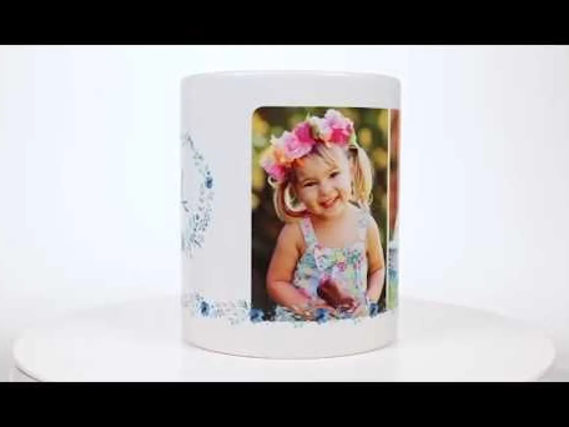 Floral Initial Ceramic Personalized Photo Mug