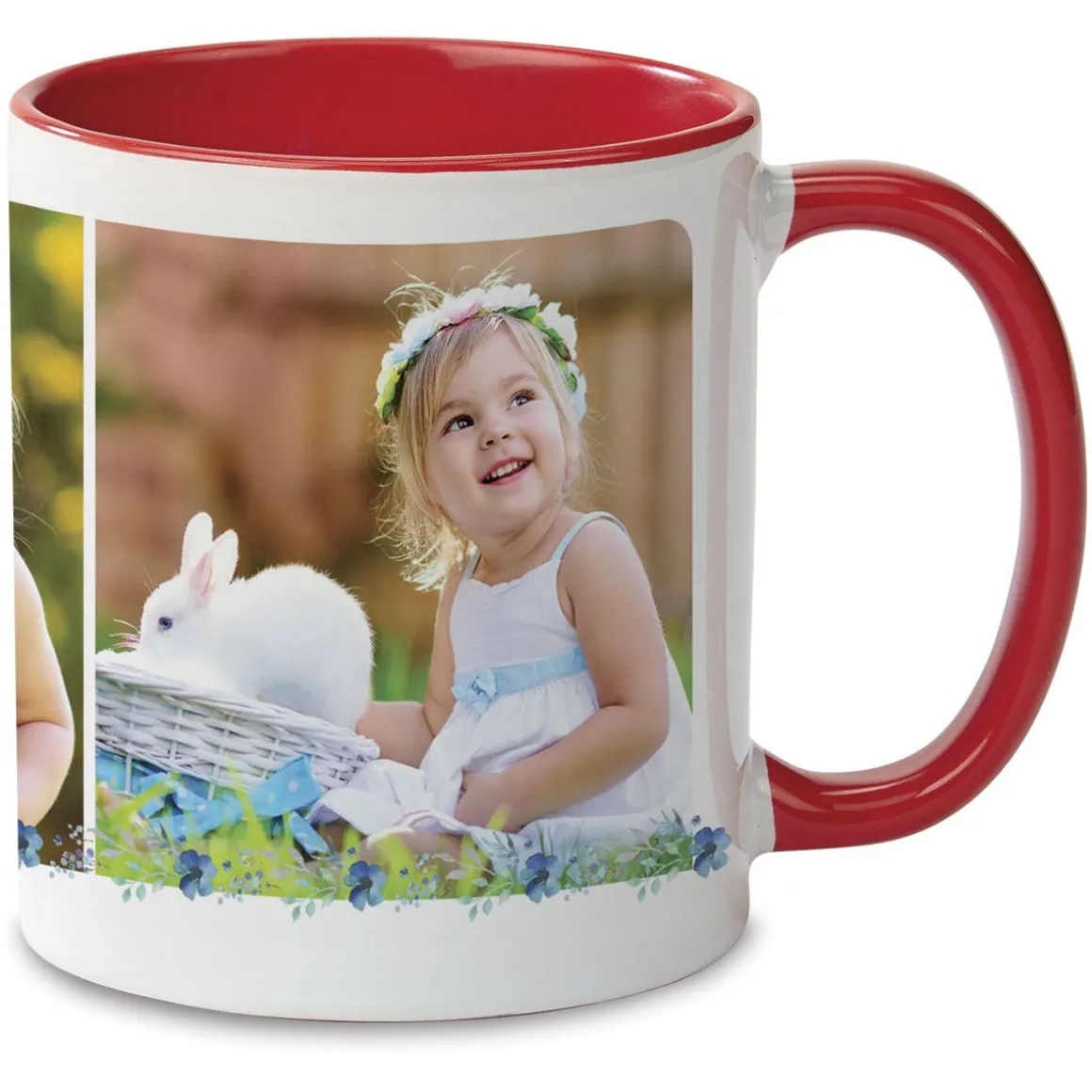Floral Initial Ceramic Personalized Photo Mug