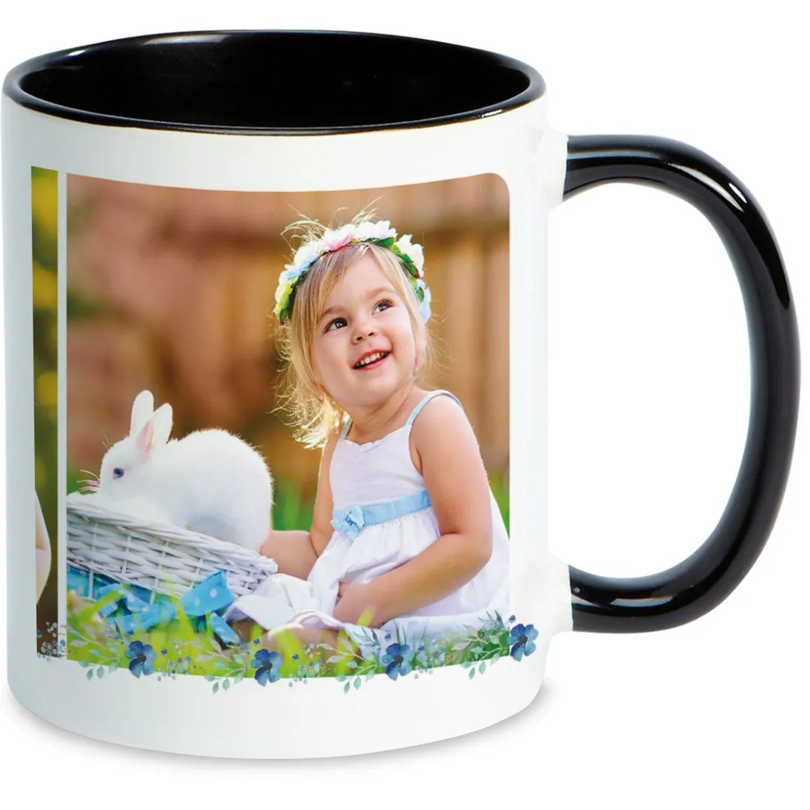 Floral Initial Ceramic Personalized Photo Mug
