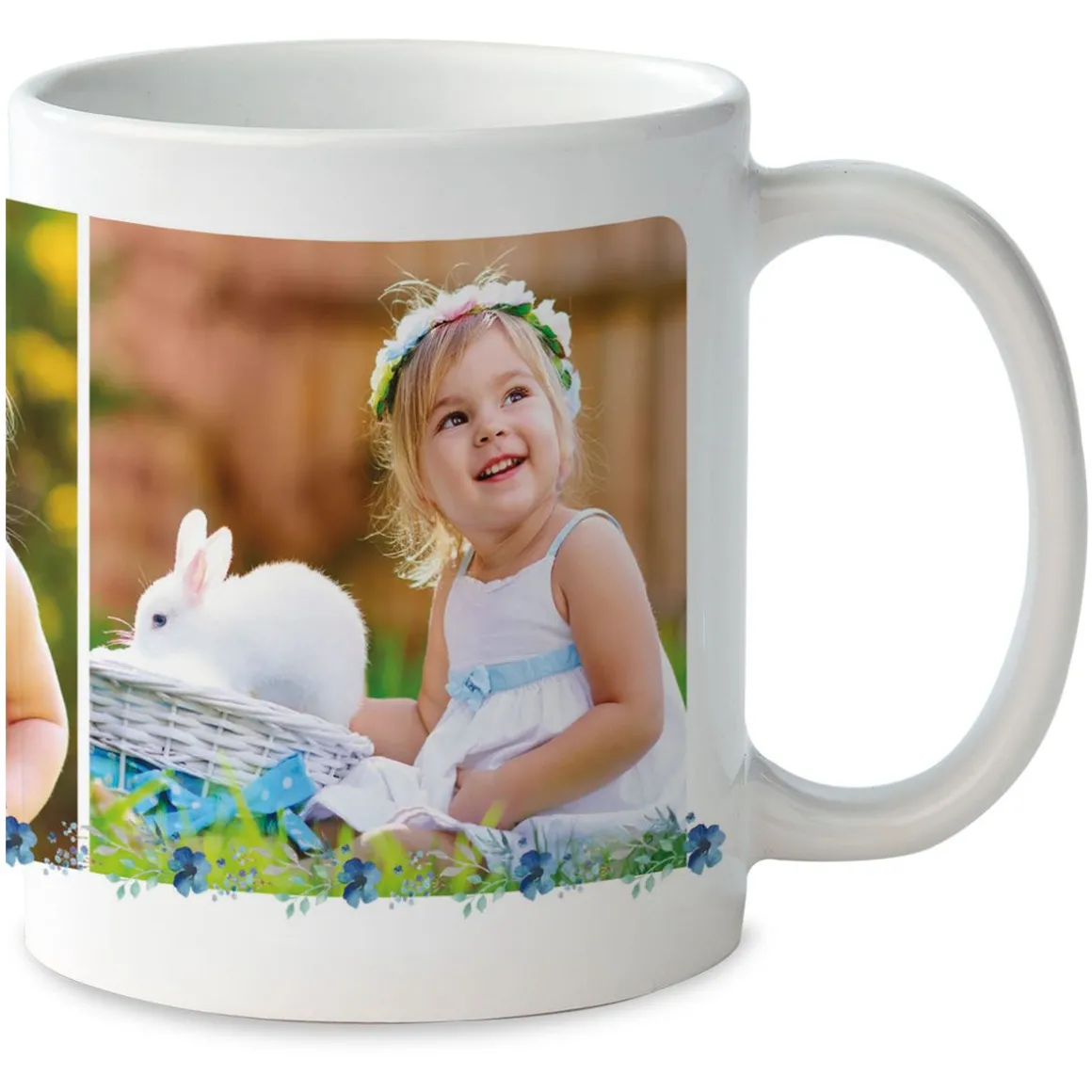 Floral Initial Ceramic Personalized Photo Mug
