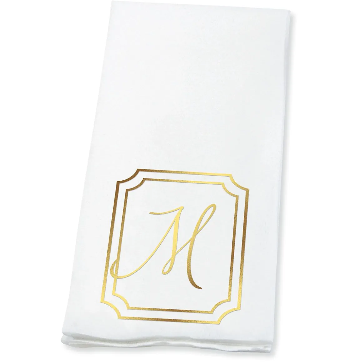 Frame Initial Foil Stamped Disposable Hand Towels