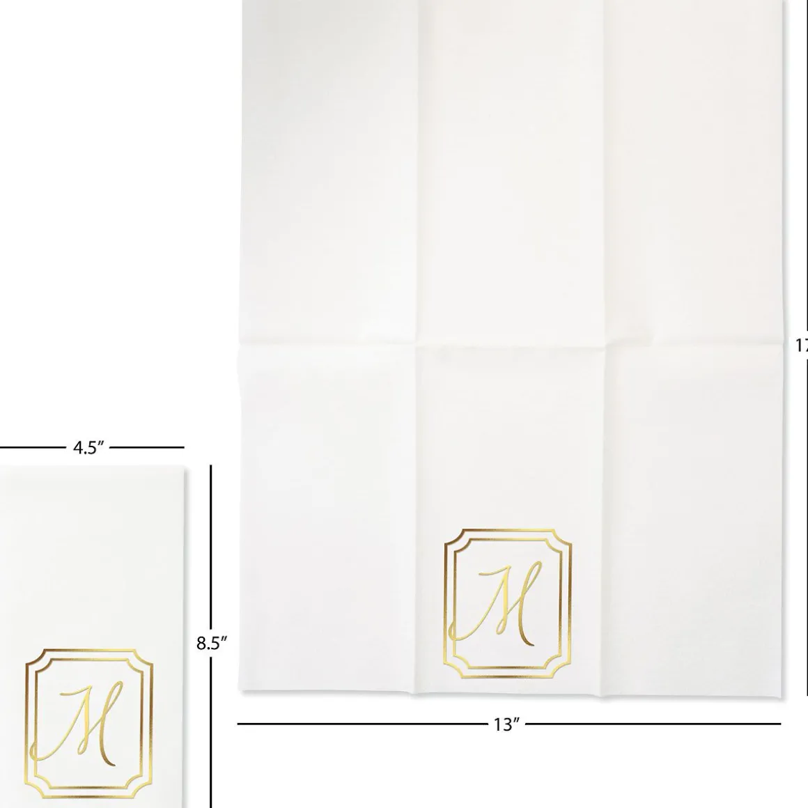 Frame Initial Foil Stamped Disposable Hand Towels