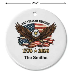 Freedom Eagle Personalized Round Ornament