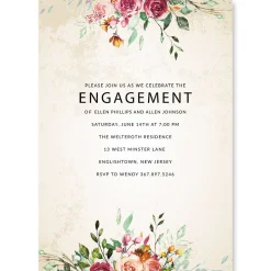 Fresco Floral Personalized Engagement Invitations