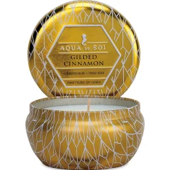 Gilded Cinnamon Tin Candle