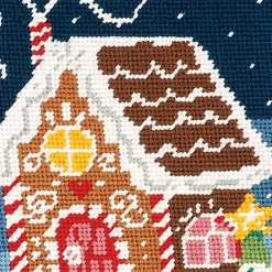 Gingerbread Needlepoint Personalized Christmas Stocking