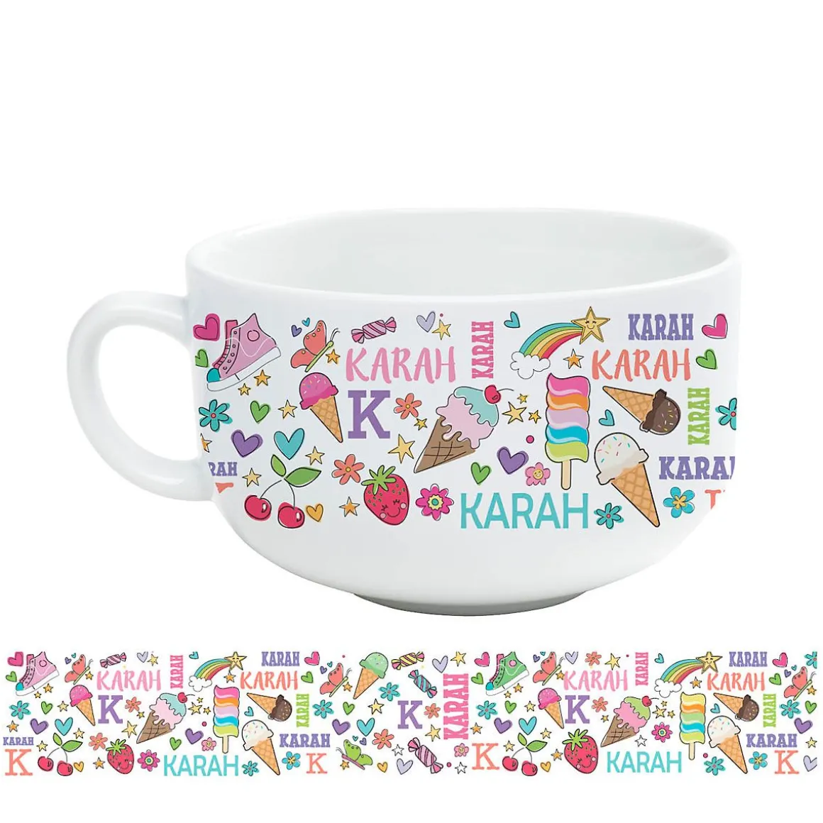 Girl Personalized Ice Cream Bowl