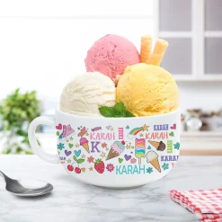 Girl Personalized Ice Cream Bowl