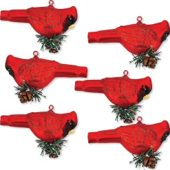 Glass Cardinals Ornaments