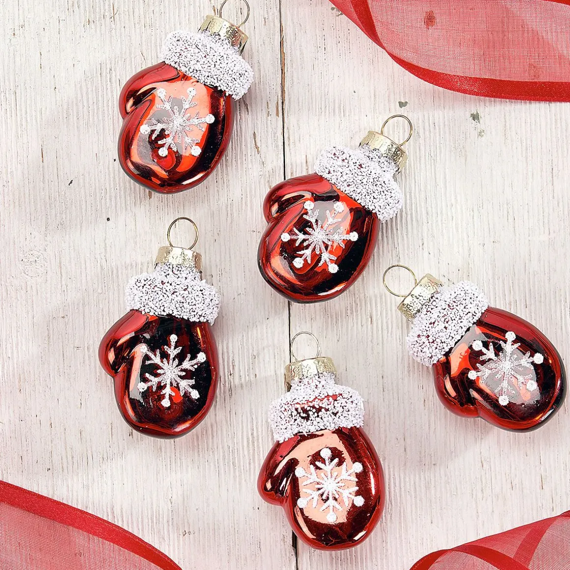 Glass Mittens Ornaments