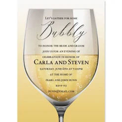 Glass of Bubbly Personalized Invitations