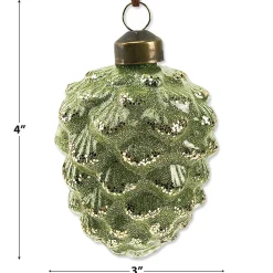 Glass Pinecone Ornaments with Leather String