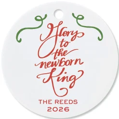 Glory to the Newborn King Round Christmas Personalized Ornament
