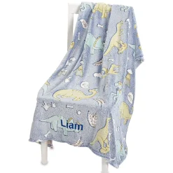 Glow in the Dark Personalized Dinosaur Throw