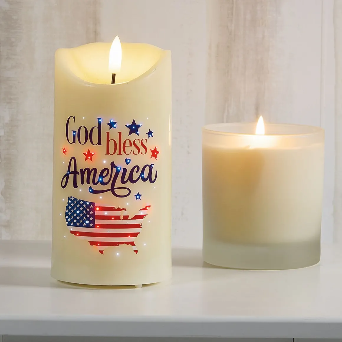 God Bless America LED Candle