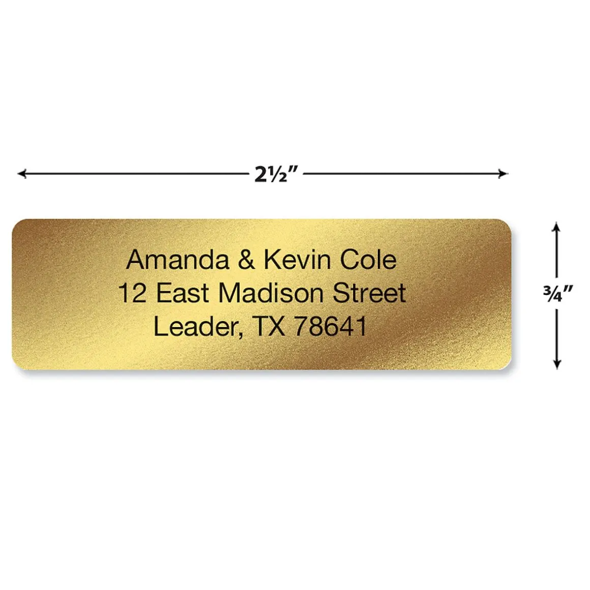Gold Foil Standard Return Rolled Address Labels