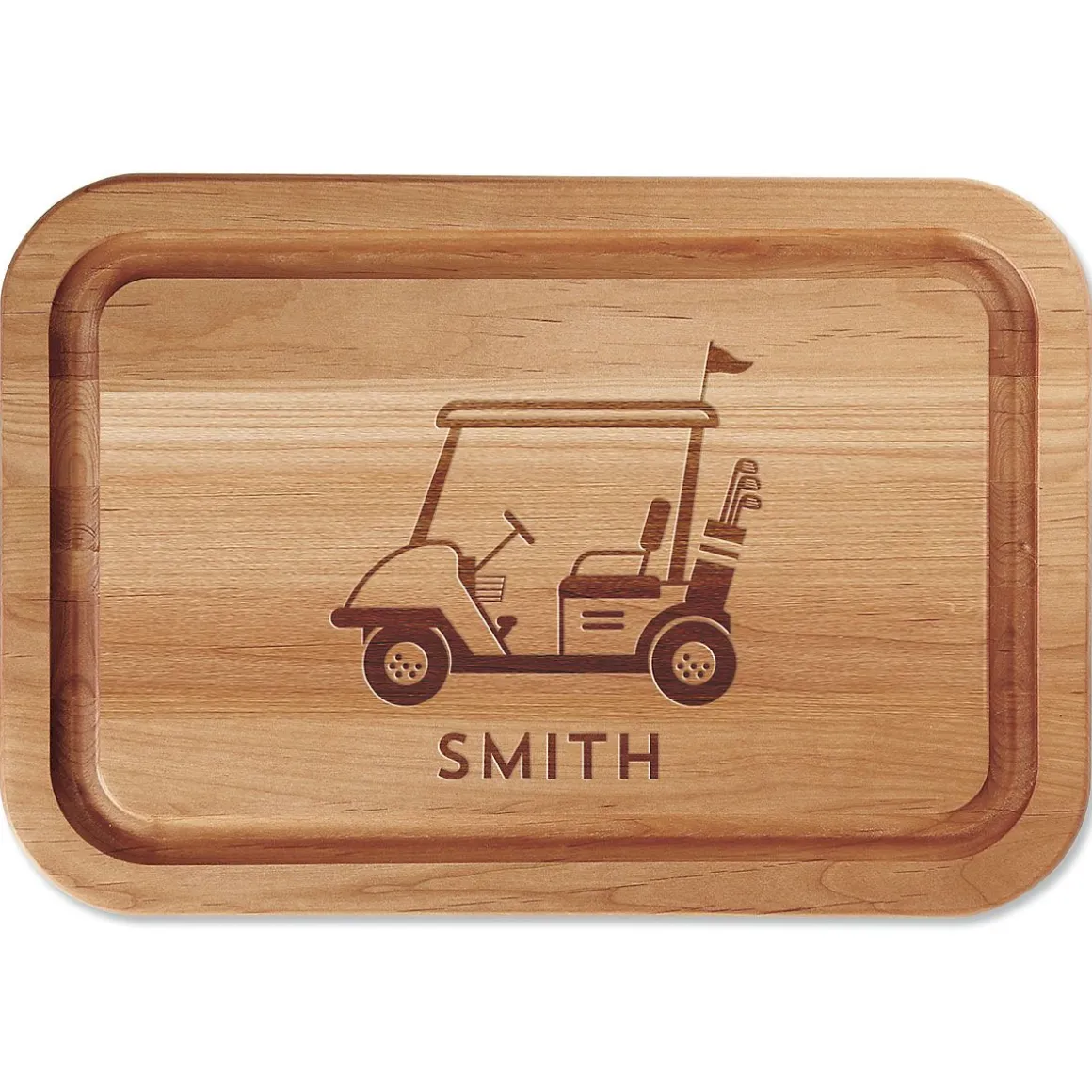 Golf Cart Personalized Wood Cutting Board