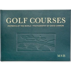 Golf Courses Personalized Green Leather-Bound Book