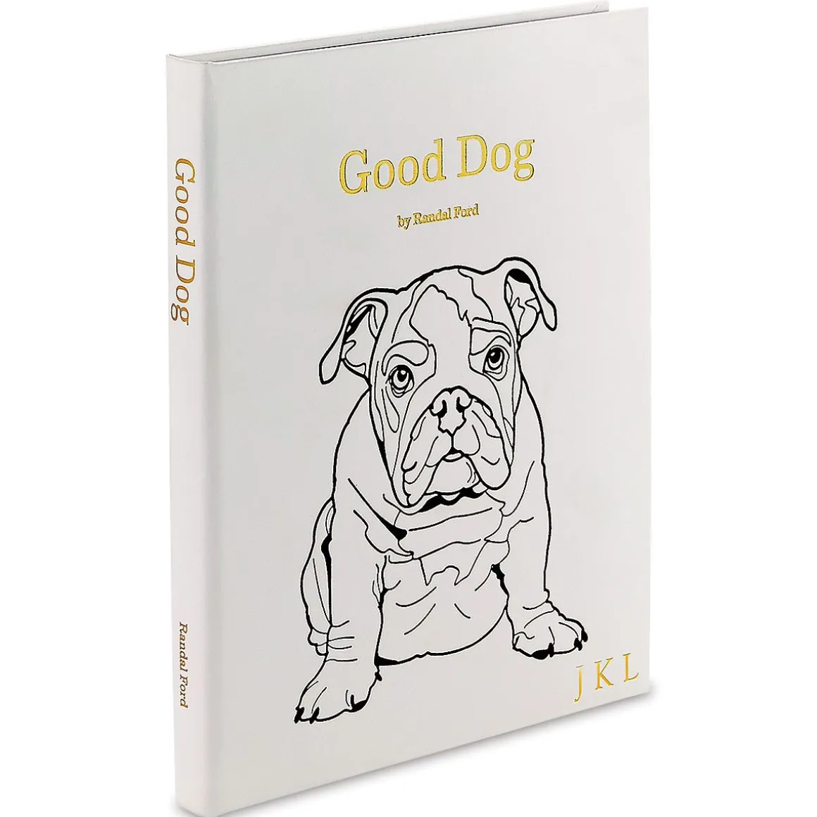 Good Dog Personalized White Leather-Bound Book