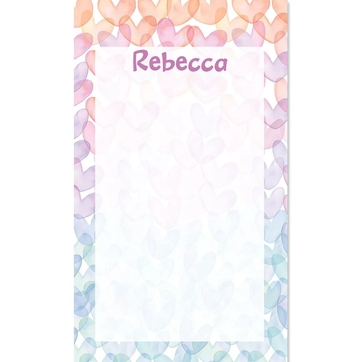 Gradient Hearts Personalized Notepad