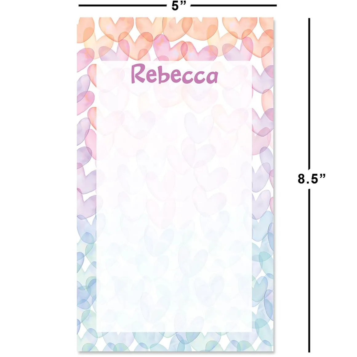 Gradient Hearts Personalized Notepad