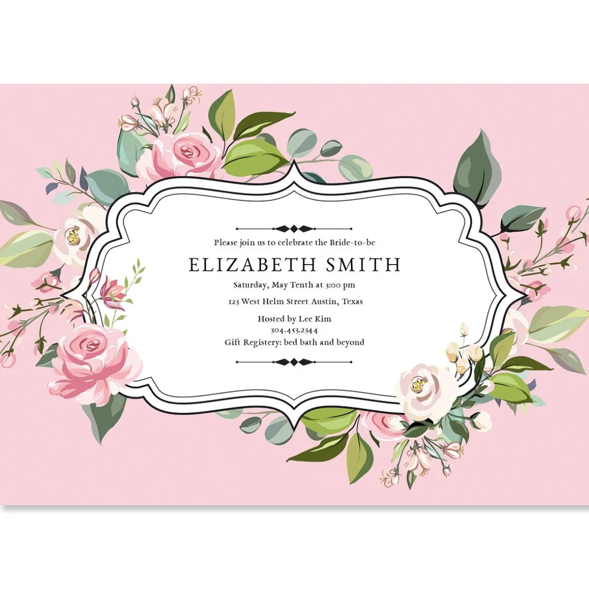 Grand Rose Personalized Invitations