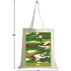 Green Camo Personalized Canvas Tote