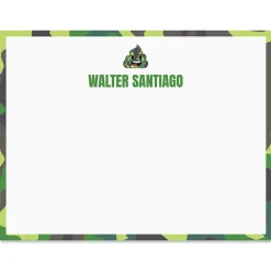 Green Camo Poop Emoji Correspondence Cards