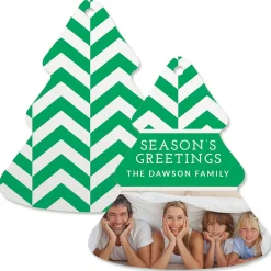 Green Chevron Photo Ornament – Tree
