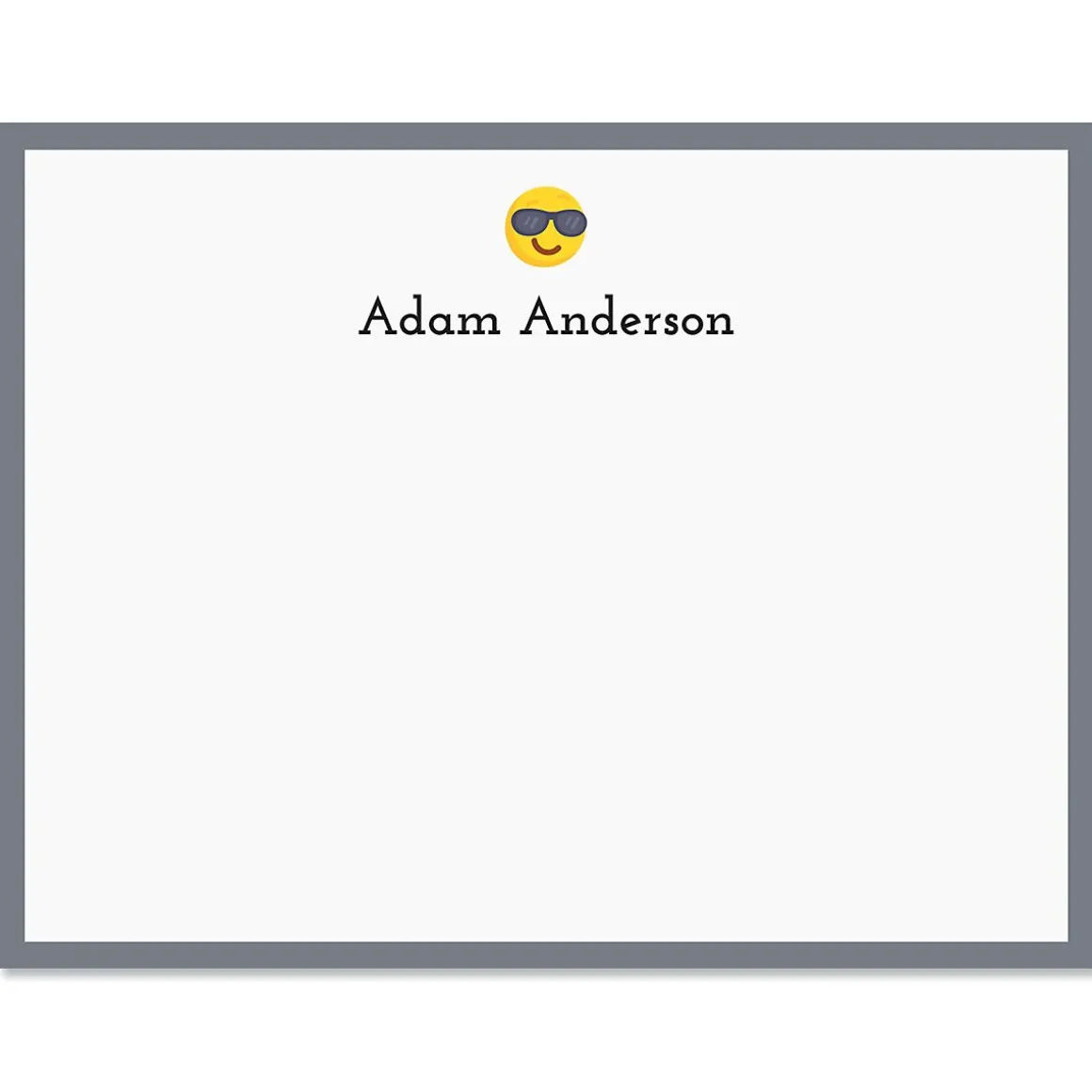 Grey Cool Emoji Correspondence Cards