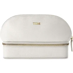 Grey Dual Travel Jewelry Monogrammed Case