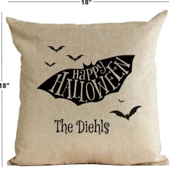 Halloween Bat Personalized Pillow by Designer Jillian Yee-Pham
