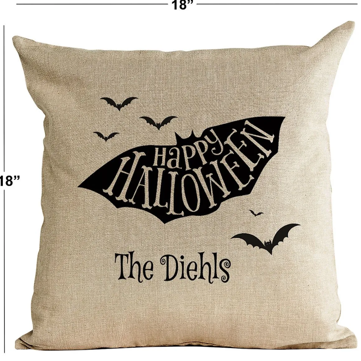 Halloween Bat Personalized Pillow by Designer Jillian Yee-Pham