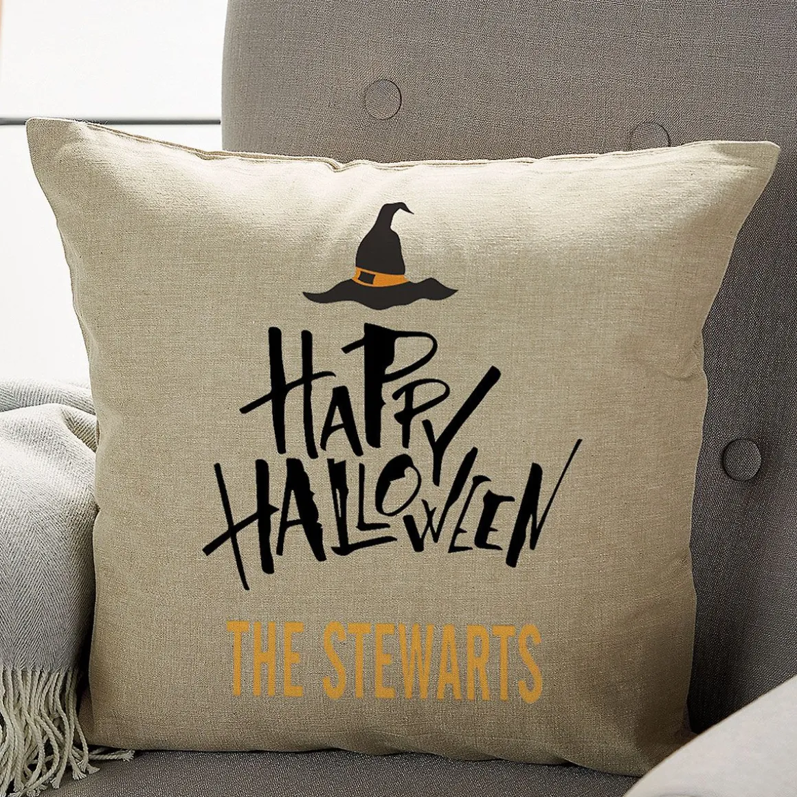 Halloween Witch Personalized Pillow by Designer Jillian Yee-Pham