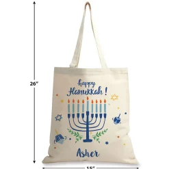 Hanukkah Personalized Canvas Tote
