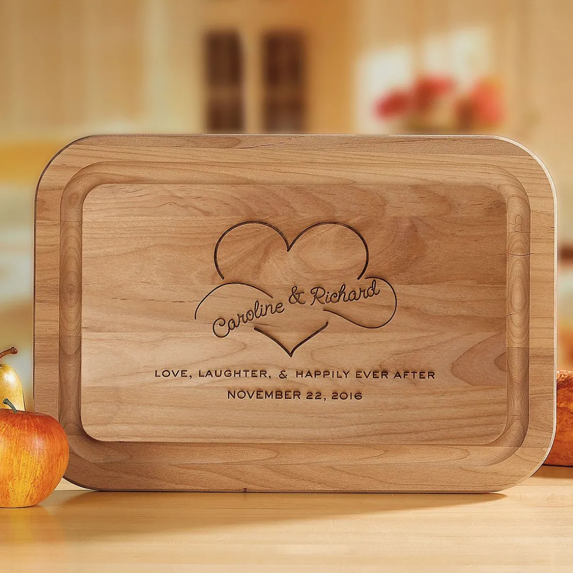 Happily Ever After Personalized Wood Cutting Board