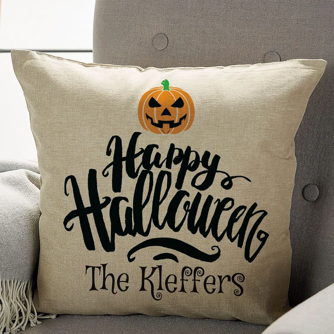 Happy Halloween Personalized Pillow by Designer Jillian Yee-Pham