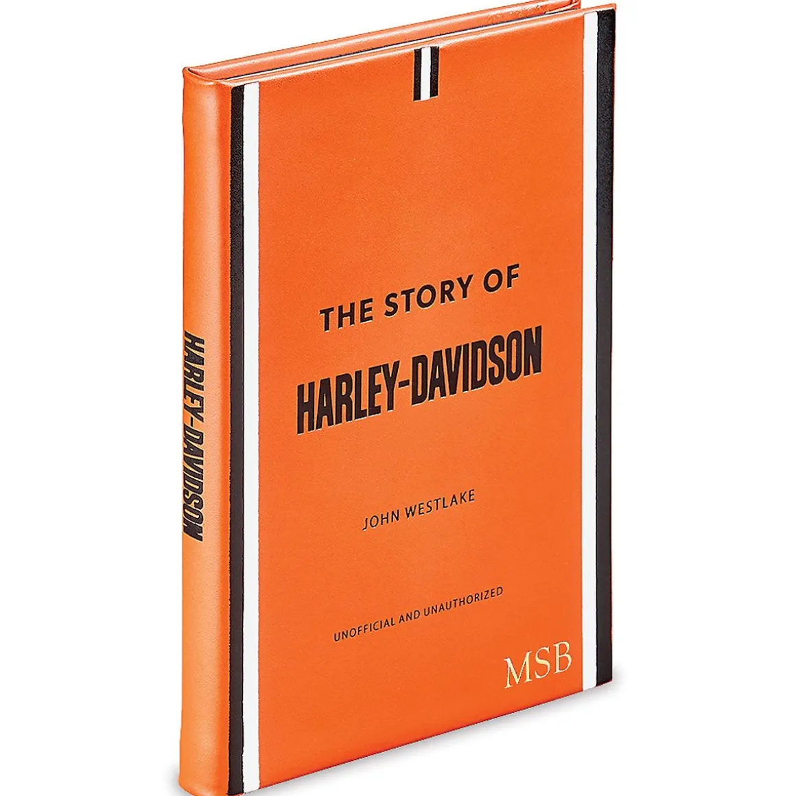 Harley-Davidson Personalized Orange Leather-Bound Book