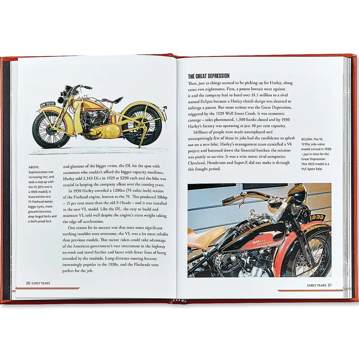 Harley-Davidson Personalized Orange Leather-Bound Book