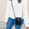 Harper Black Personalized Crossbody Bag