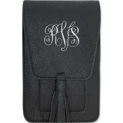 Harper Black Personalized Crossbody Bag