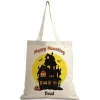 Haunted House Personalized Halloween Canvas Tote