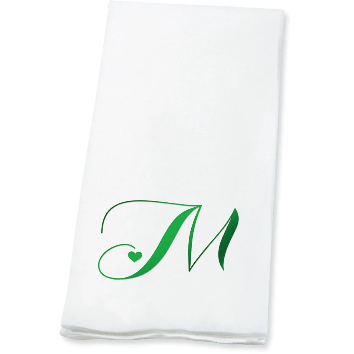 Heart Initial Foil Stamped Disposable Hand Towels