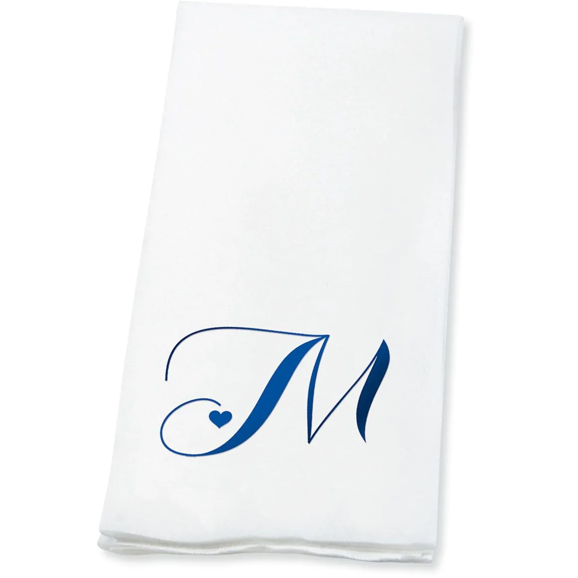 Heart Initial Foil Stamped Disposable Hand Towels