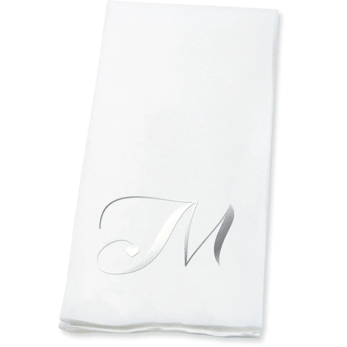 Heart Initial Foil Stamped Disposable Hand Towels