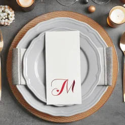 Heart Initial Foil Stamped Disposable Hand Towels