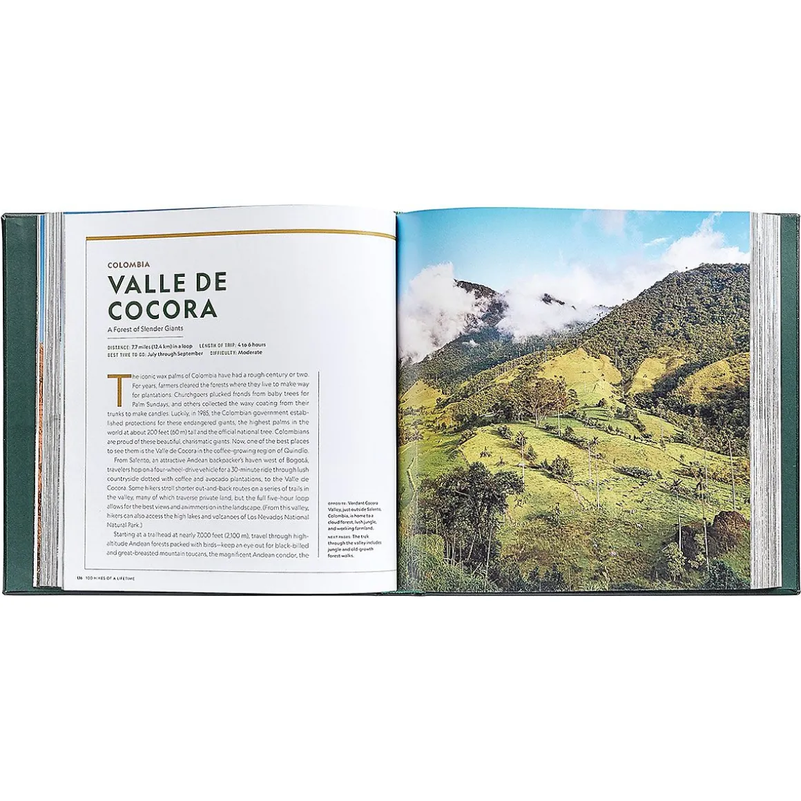 100 Hikes Of A Lifetime Personalized Green Leather-Bound Book