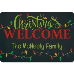Holiday Lights Personalized Christmas Doormat