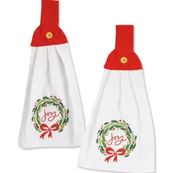 Holiday Wreath Tie Kitchen Towels